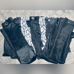 Lot of 9 Curtain Panels Black & White 84" blackout, Semi Shear, Shear